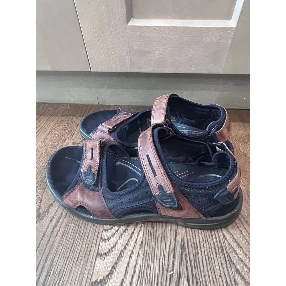 ECCO Offroad Yucatan Men Brown Leather Hiking Sport Sandals Size EU 45 US 11